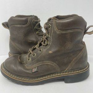 Justin Rugged Bay Gaucho Cow Kids Boots Size 2 D (444JR) Western Lace Up